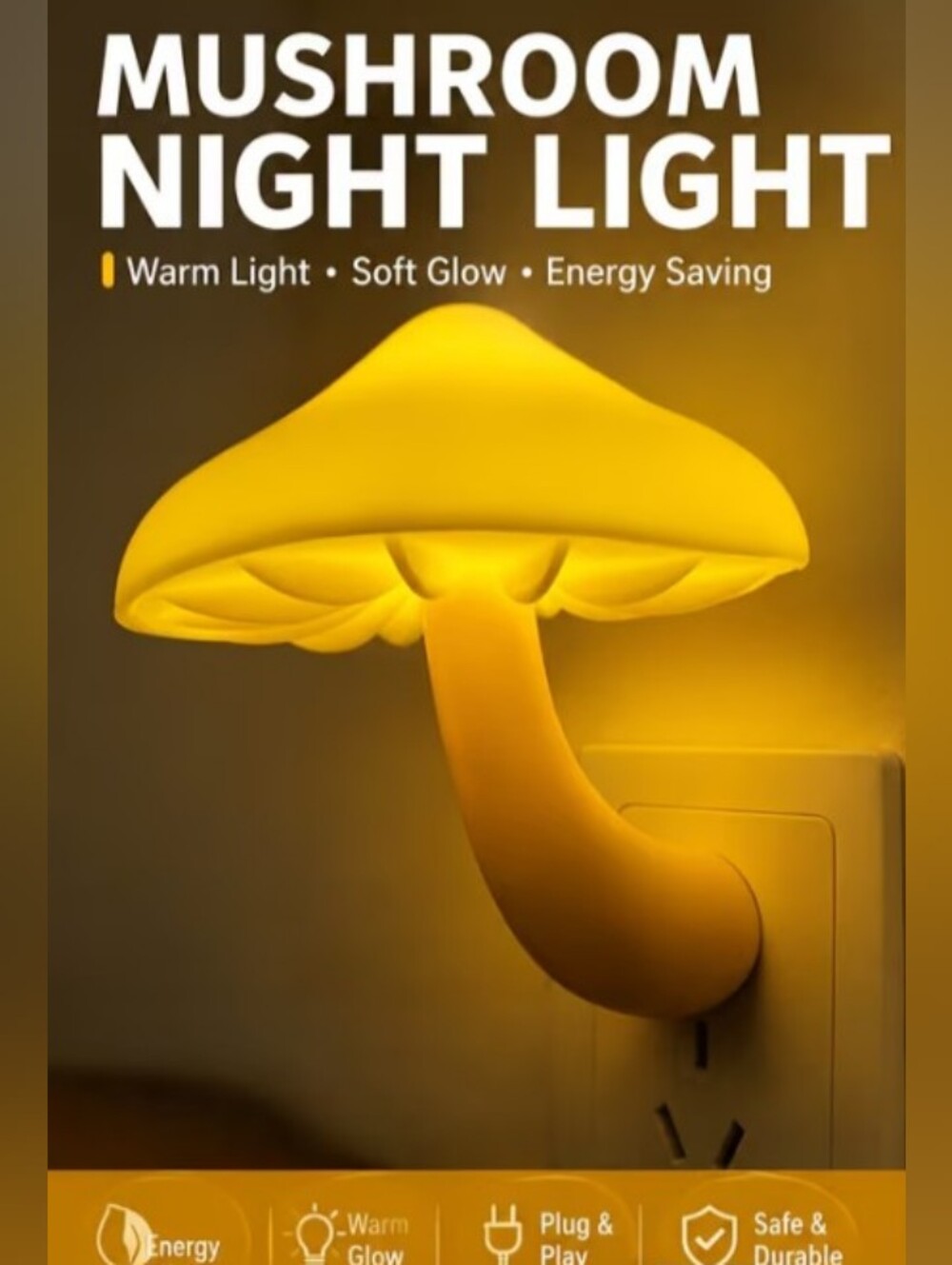 🖼️Yellow Mushroom night light!